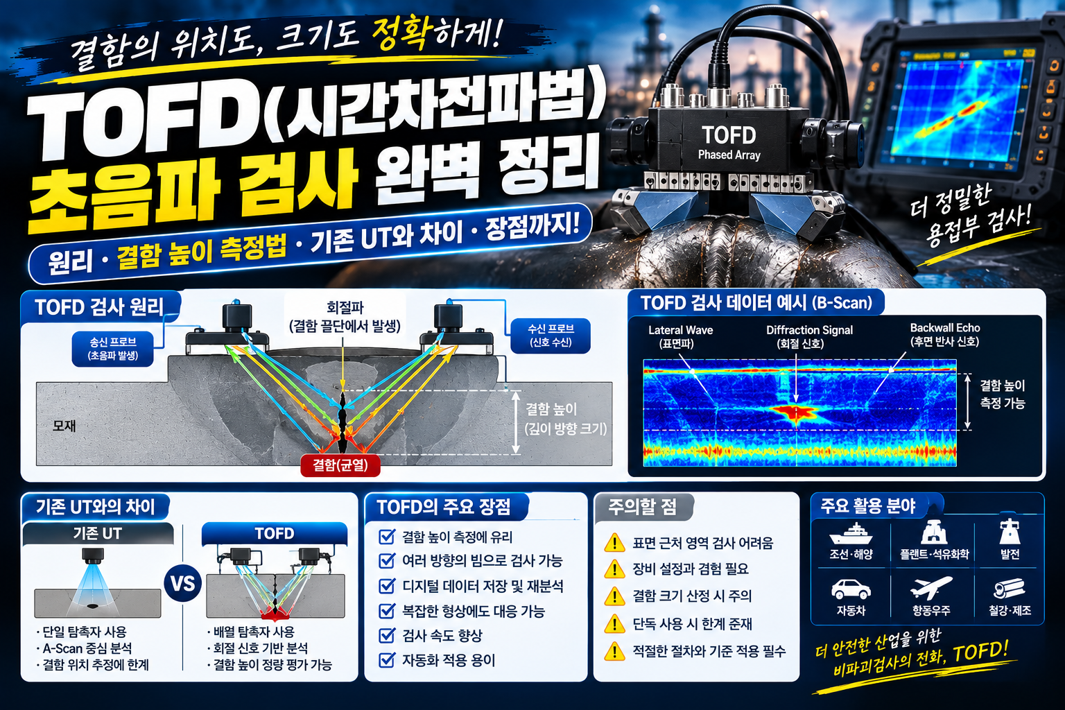 TOFD (시간차전파법) 초음파 검사 완벽 정리
