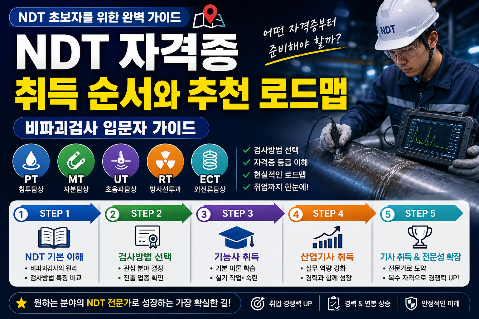 NDT 자격증 취득 순서와 추천 로드맵