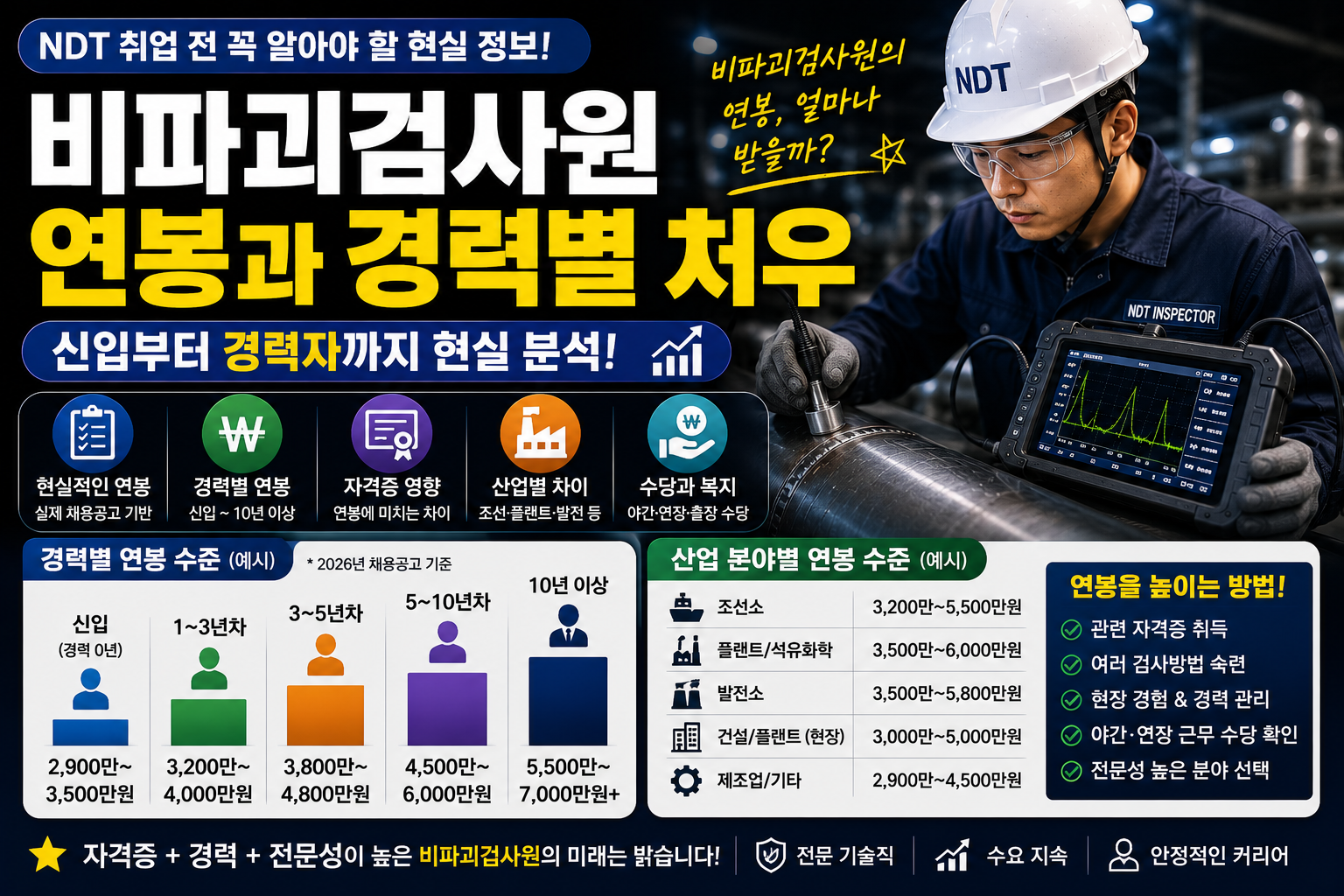 비파괴검사원 연봉과 경력별 처우