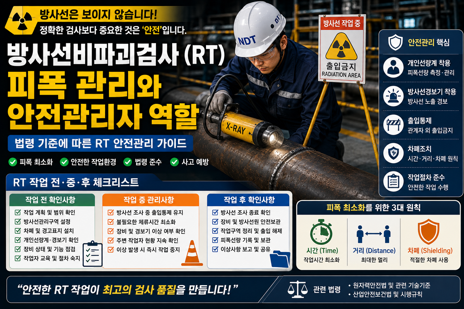 방사선비파괴검사 (RT) 피복 관리와 안전관리자 역할
